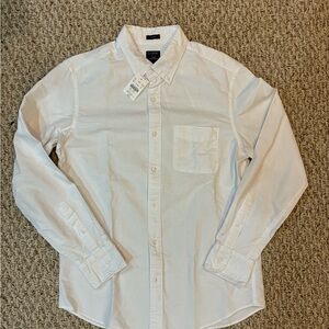 J. Crew White Flex Oxford Slim Button Down Shirt